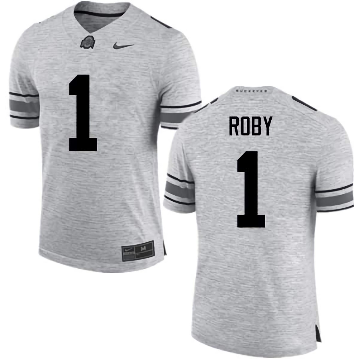 Bradley Roby Ohio State Buckeyes Men's NCAA #1 Nike Gray College Stitched Football Jersey TQV8356HH